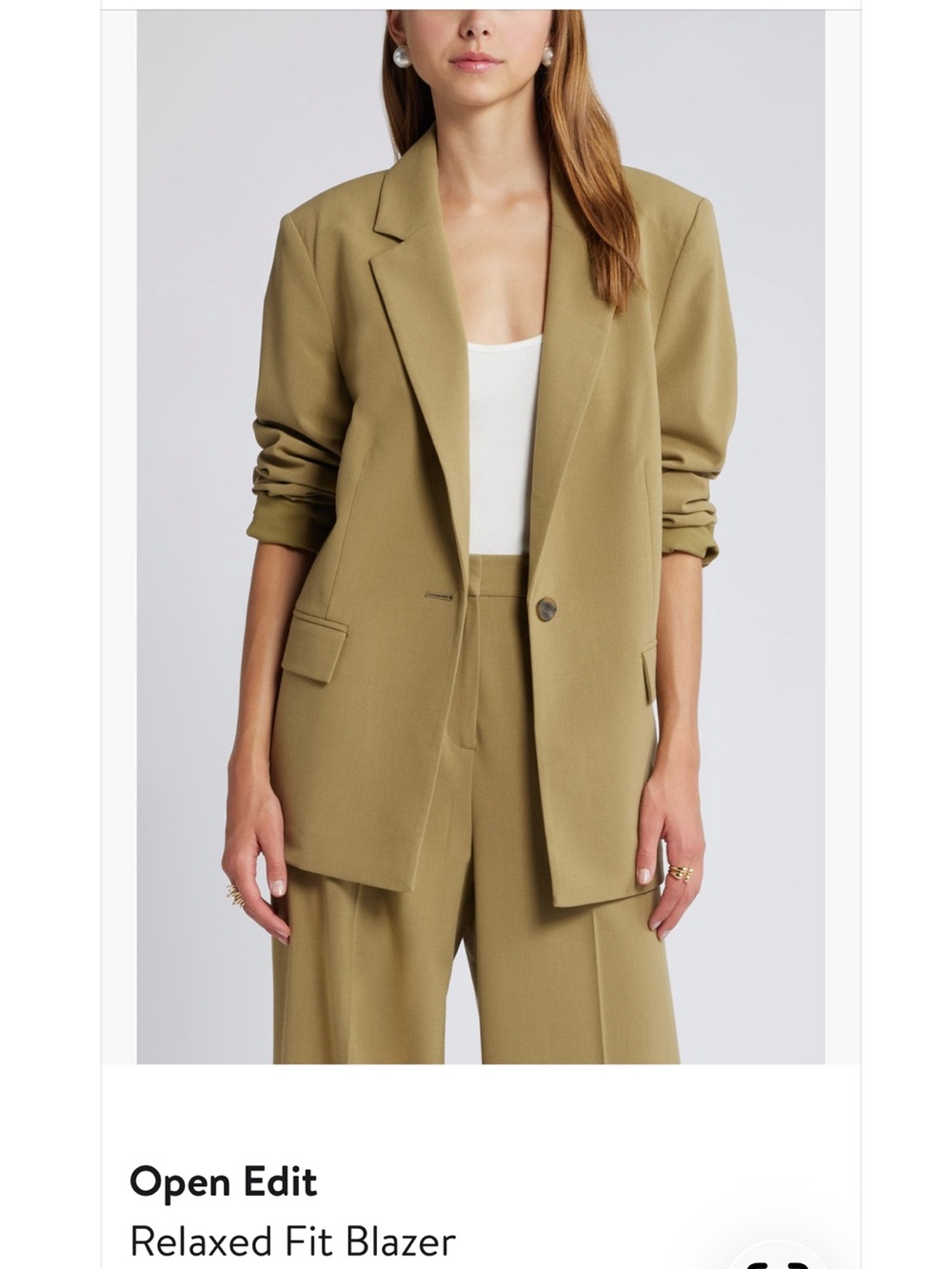 ⭐️Open Edit Relaxed Fit Blazer in Olive Green